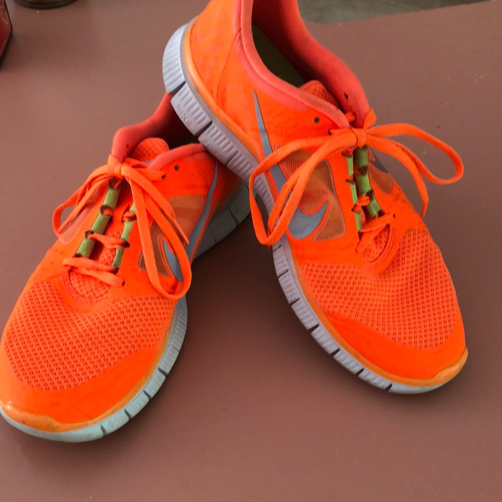 Nike Free 5.0 neon orange sneakers size 10.5 US
